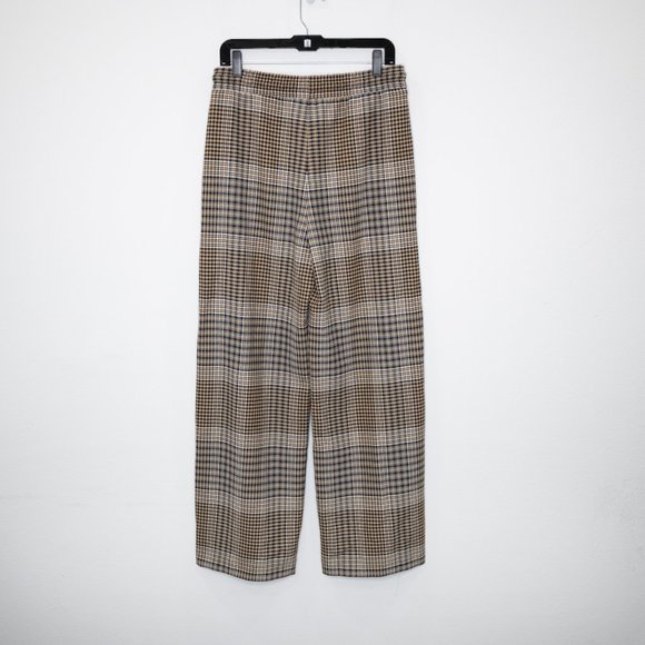 SOLD Maje Parma Jacquard Plaid Wide Leg Pants Academia Preppy Nerdcore GG11 - Picture 4 of 9